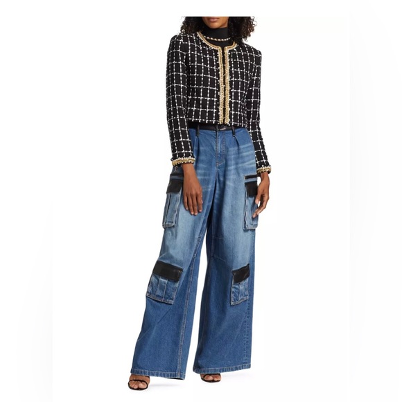 Alice + Olivia Sabina Threaded Windowpane Jacket - Picture 4 of 14